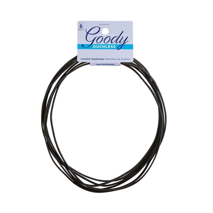 Goody Women's Ouchless Thin Hair Headwrap Black 6 Count