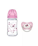 Canpol Babies EasyStart Anti-Colic Bottle with Free Soother Pink 260 mL 0164