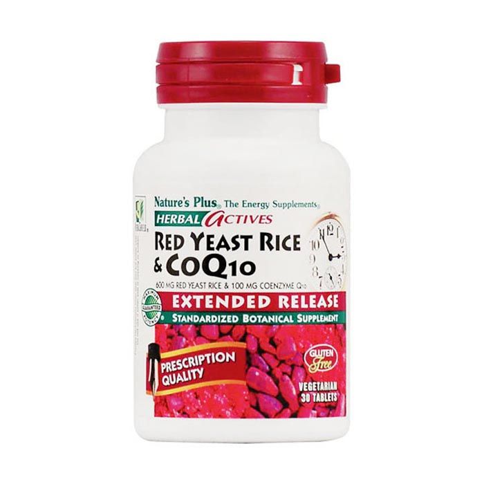 Natures Plus Herbal Actives Red Yeast Rice Coq 10 30 Tablets - New
