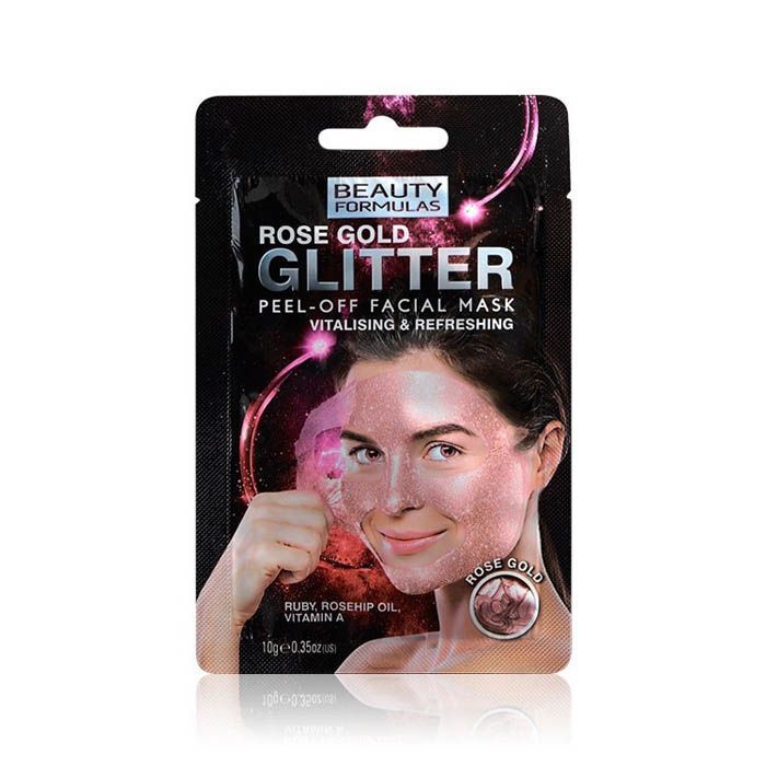Beauty Formulas Rose Gold Glitter Peel Off Facial Mask 10 gm