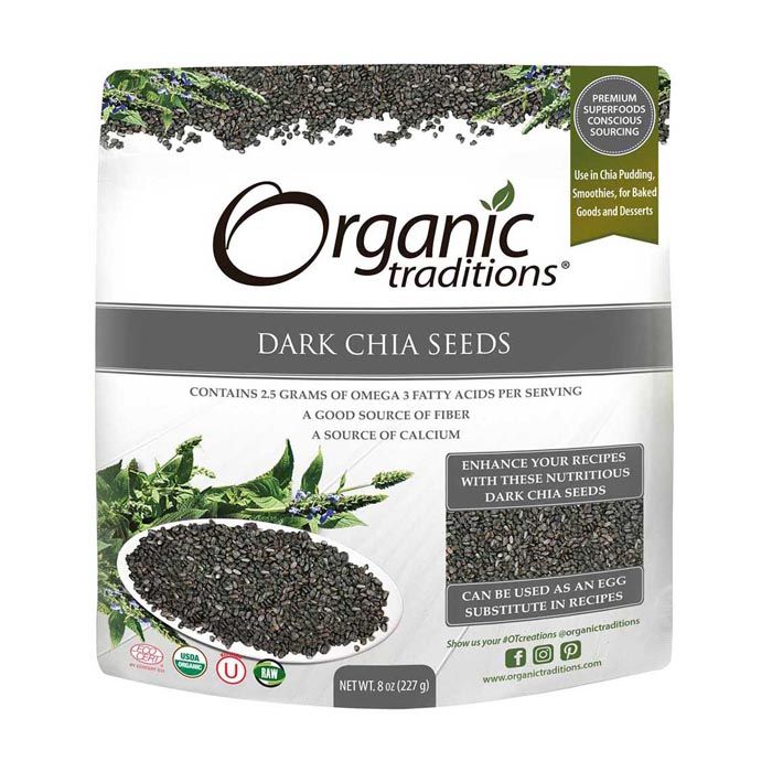 Organic Traditions Dark Chia Seeds 227 g