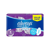 Always Clean& Dry Ultra Thin Sanitary Pads With Wings Large 16's