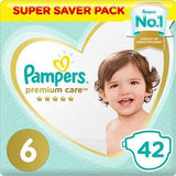 Pampers Premium Care Diapers Size 6 Extra Large 15+ kg Jumbo Pack 42's