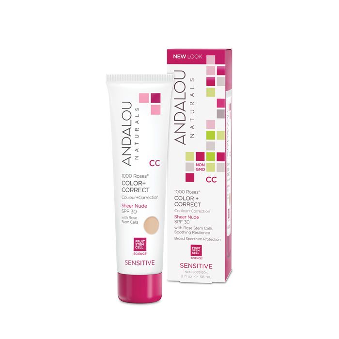Andalou 1000 Roses CC Color + Correct Sheer Nude SPF 30 58 ml