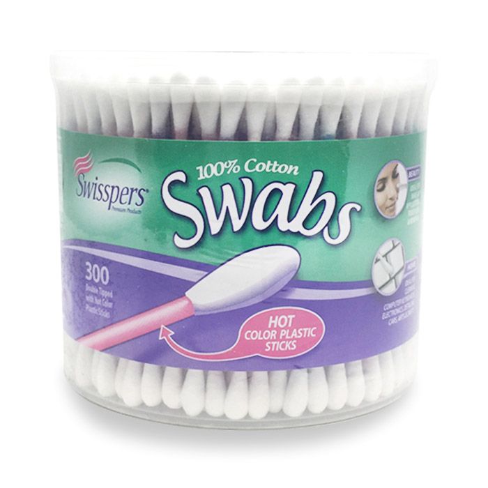 US Cotton Swisspers Hot Colored Plastic Swabs 300's